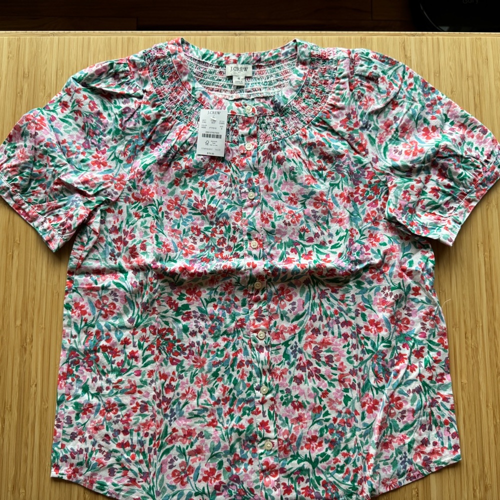 NWT NEVER WORN JCREW Floral Button-Up Blouse